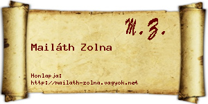 Mailáth Zolna névjegykártya